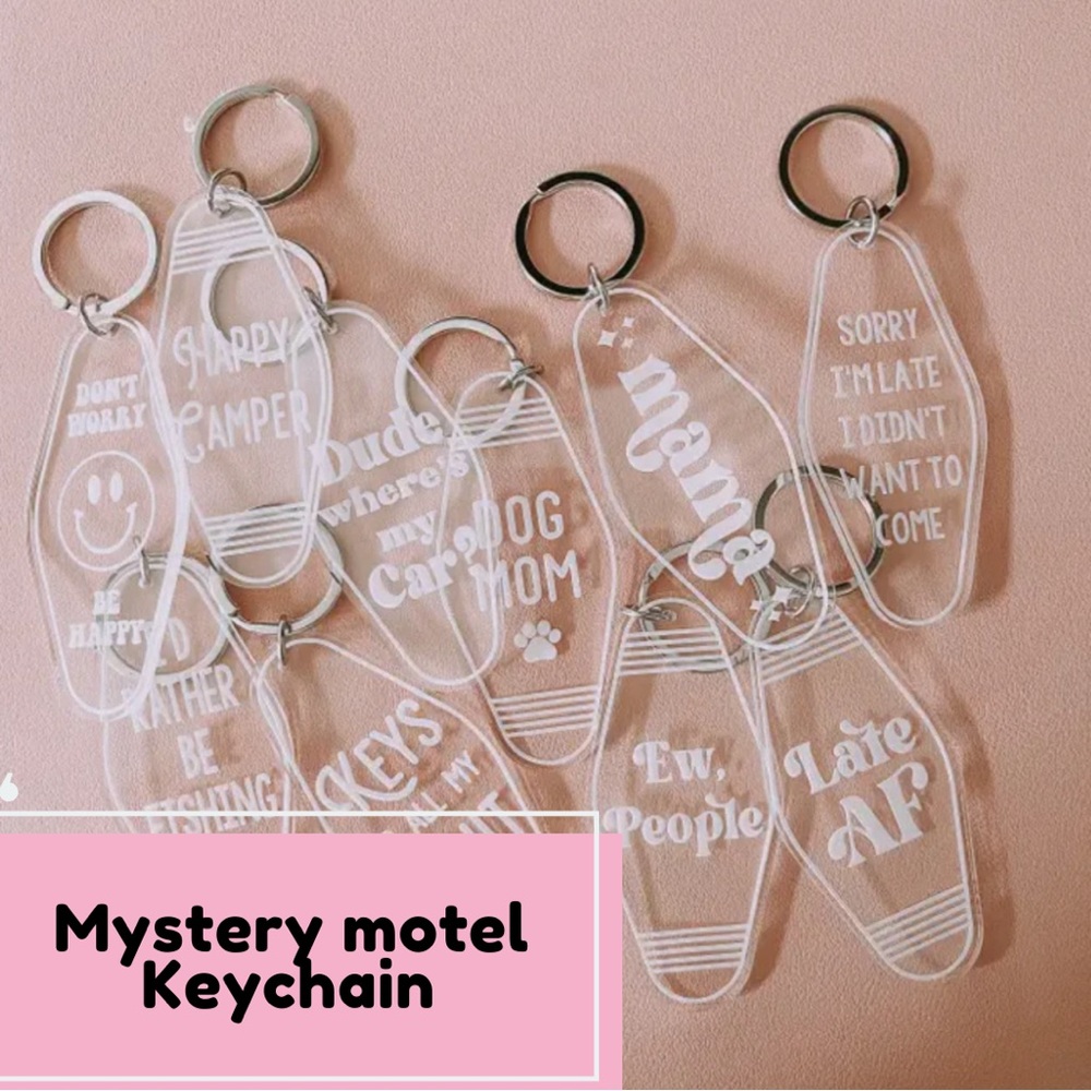 Mystery motel keychain